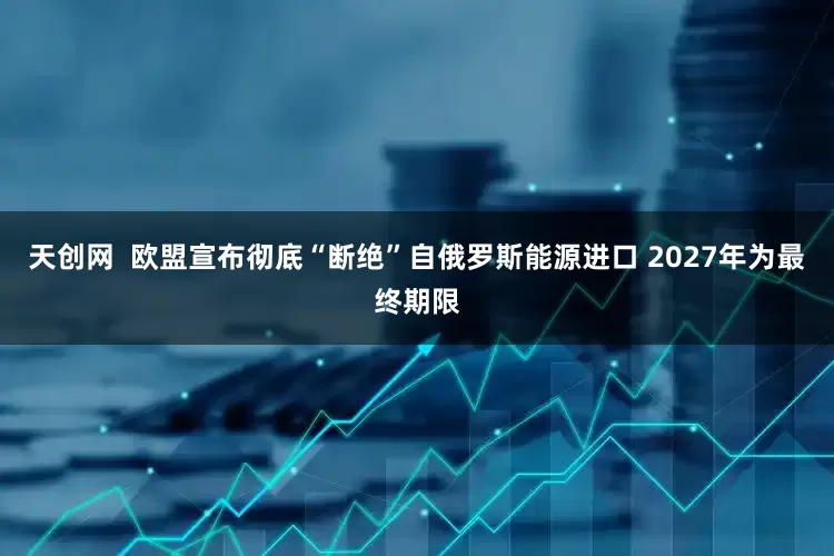 天创网  欧盟宣布彻底“断绝”自俄罗斯能源进口 2027年为最终期限